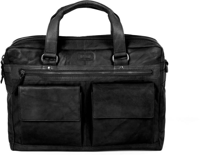 Leren Laptoptas - 16.4 inch - Utah - Zwart