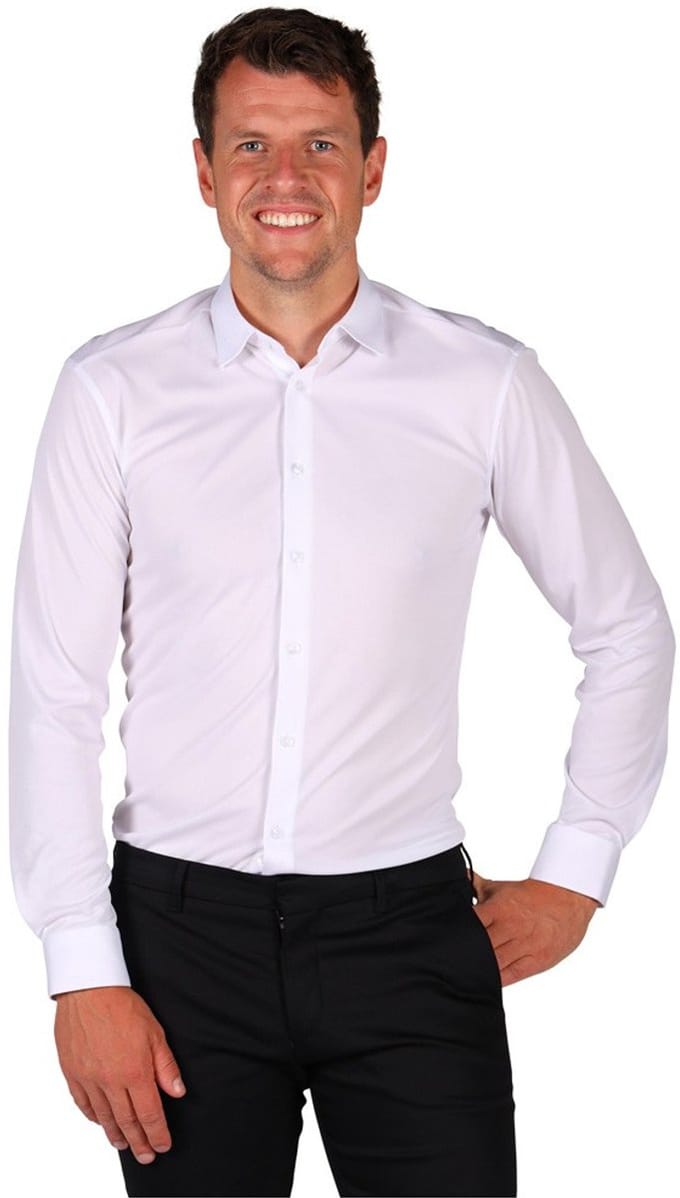 Hemd Heer Basic Lange Mouw - Wit - Maat XL