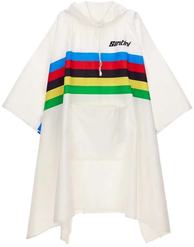 Santini Uci Waterdichte Poncho Wit Man