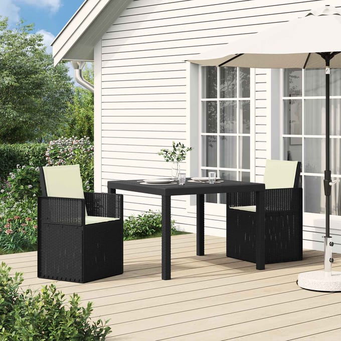 vidaXL - Tuinstoelen - 2 - st - Antraciet- - en - crèmekleurig - PP