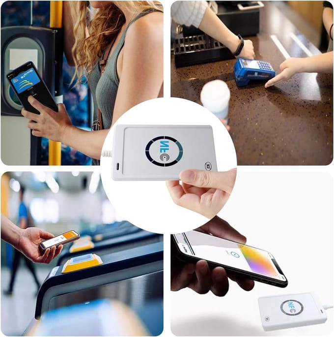 RFID en NFC Lezer met Snelle Schrijffunctie, ACR122U ISO 14443A/B en Gratis Software (Wit)
