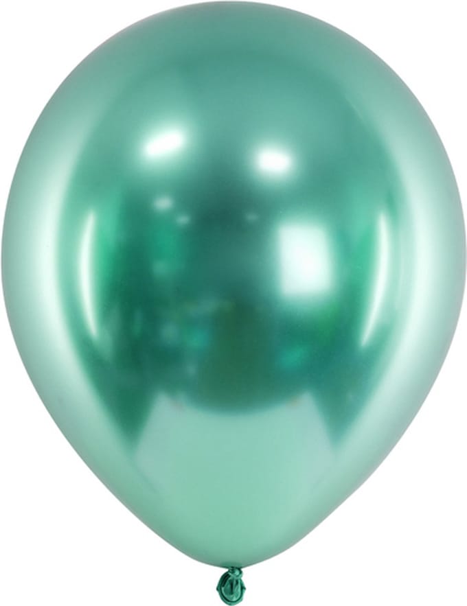 Partydeco - Ballonnen Chrome Glossy Groen (10 stuks)