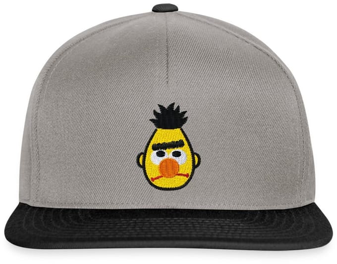 Sesame Street Bert Borduurwerk Snapback cap