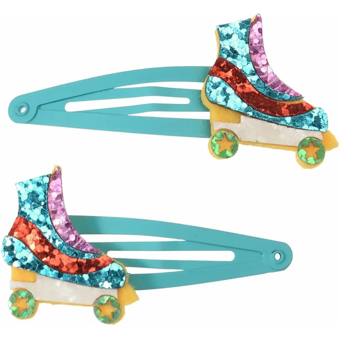 Glitter haarspeld rolschaatsen Rex London (x2)