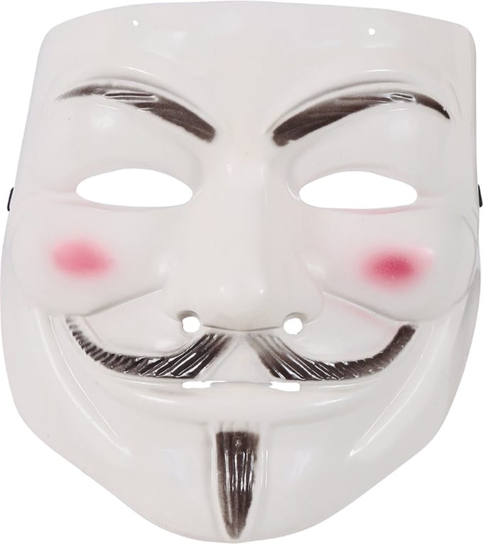 Fiestas Guirca - Wit masker met snor en sik