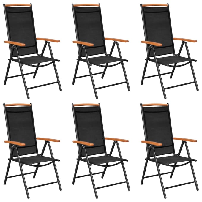 vidaXL - 7-delige - Tuinset - aluminium - zwart