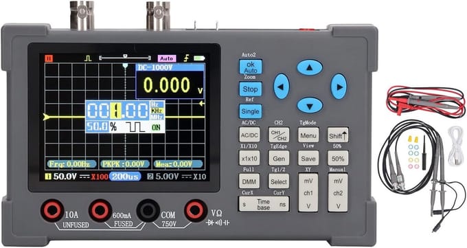 Digitale Oscilloscope - Meetinstrument Combinatie - Elektronica Debuggen - 3-in-1 Functie - 120MHz Bandbreedte - Grijs