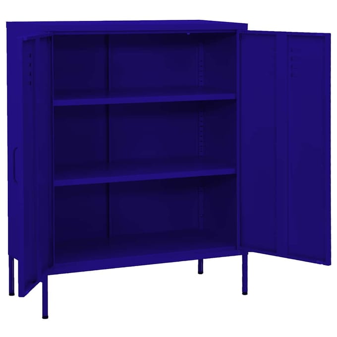vidaXL - Opbergkast - 80x35x101,5 - cm - staal - marineblauw