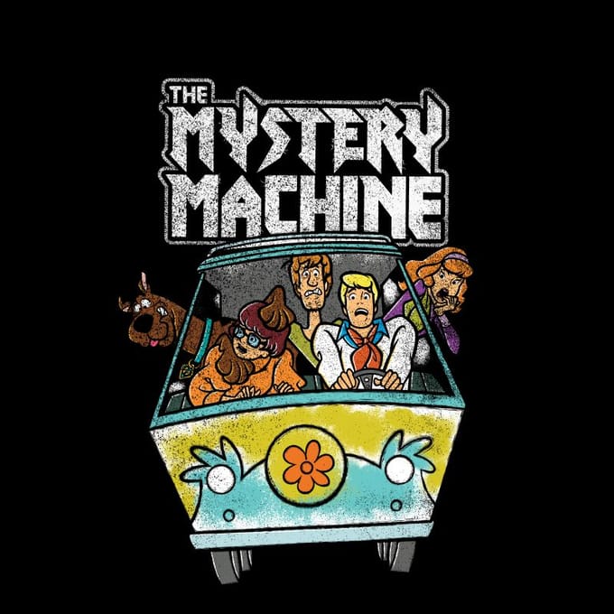 Scooby Doo Mystery Machine Heavy Metal Men's T-Shirt - Black - S