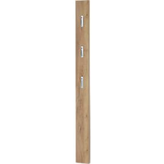 Garderobepaneel, MDF gemelamineerd, 3 uitklapbare haken, ca. B 150 x D 30 x H 1700 mm, Navarra eik