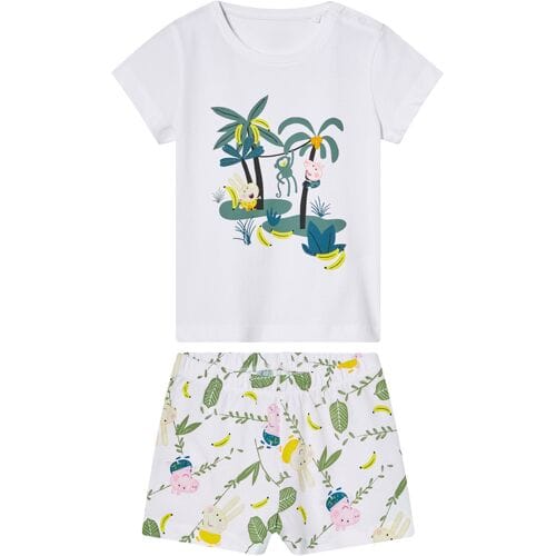 Lidl Korte kinder pyjama Peppa Pig (Wit, 86/92)
