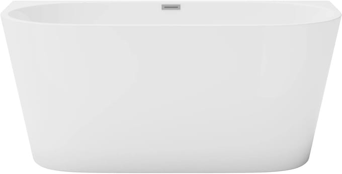 Vente-unique Halfvrijstaand bad - 175 liter - 130 x 71,5 x 58 cm - Wit - Acryl - DIVINA