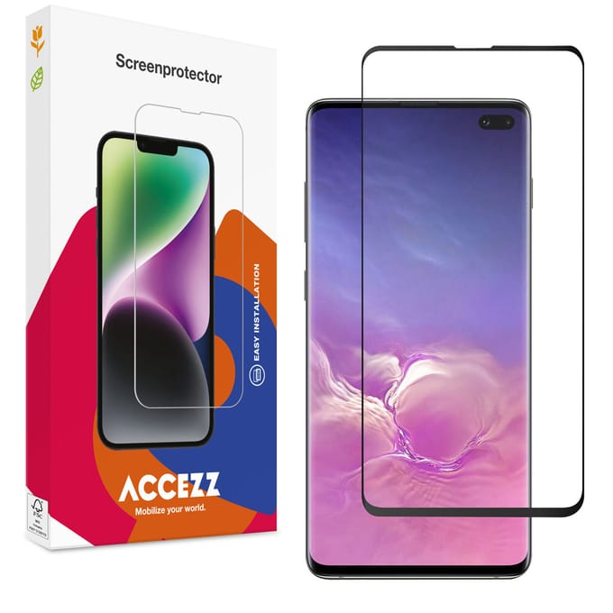 Accezz Screen Protector - Geschikt voor Samsung Galaxy S10 Plus - Gehard Glass Full Cover
