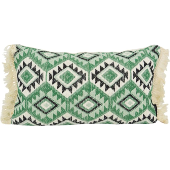 NOVÉE Sierkussen aztec green | 30 x 50 cm | katoen/linnen