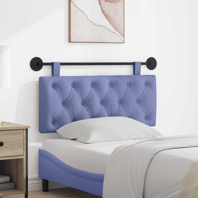 vidaXL - Hangend - hoofdbord - Jeans - Blauw - Stof