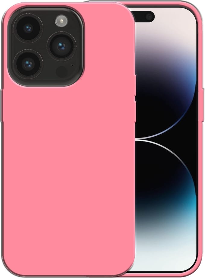 Smartphonica Siliconen hoesje voor iPhone 14 Pro case met zachte binnenkant - Roze geschikt voor iPhone 14 Pro
