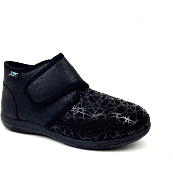 Q Fit Geneve 1 Black design stretch Dames Verbandpantoffels - Zwart - 38