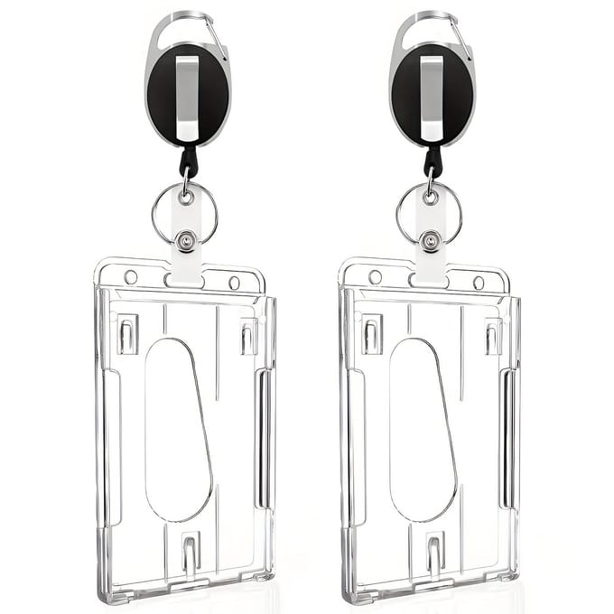 Livé® Badgehouder – 2 stuks Transparante Uitschuifbare ID Houder