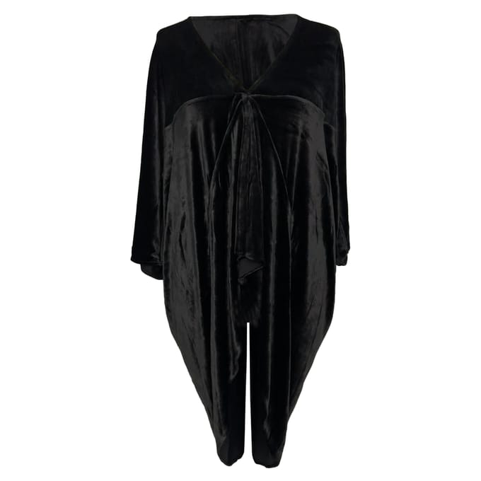 Rick Owens Em oversized top in zwart fluweel