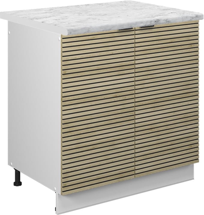Vicco Fame-Line Wastafelkast – 80 cm, WB Marmer Eiken paneel