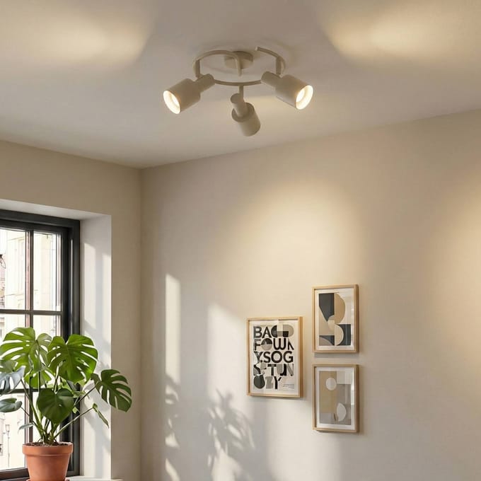 Lindby - buitenspot - 3lichts - IJzer - H: 25 cm - E27 - beige