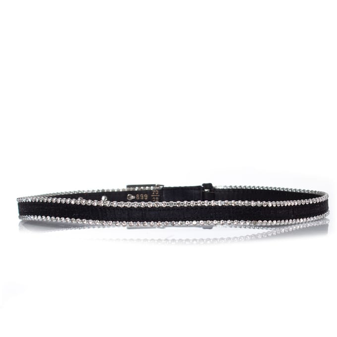 Gianni Versace canvas medusa riem met strass