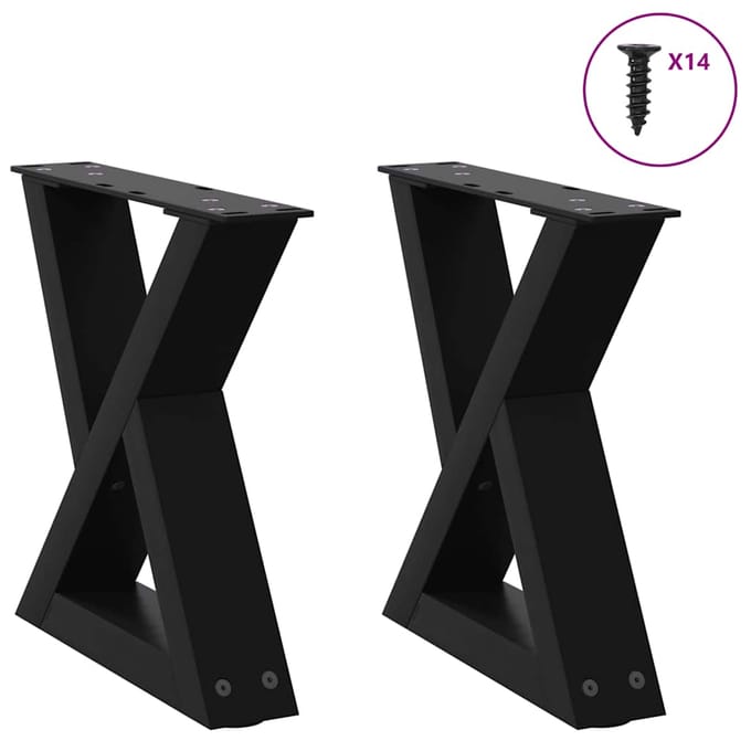 vidaXL - Salontafelpoten - 2 - st - 40x(30-31,3) - cm - staal - zwart