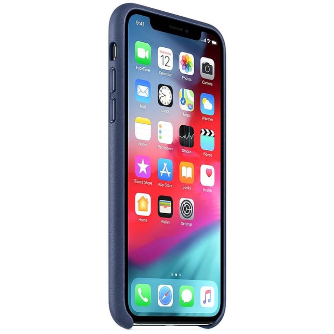 Leather Backcover voor Apple iPhone Xs Max - Midnight Blue
