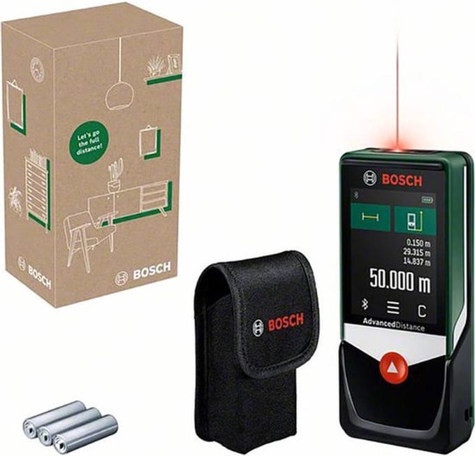 Bosch Home and Garden AdvancedDistance 50C Laserafstandsmeter Bluetooth, Touchscreen 50 m