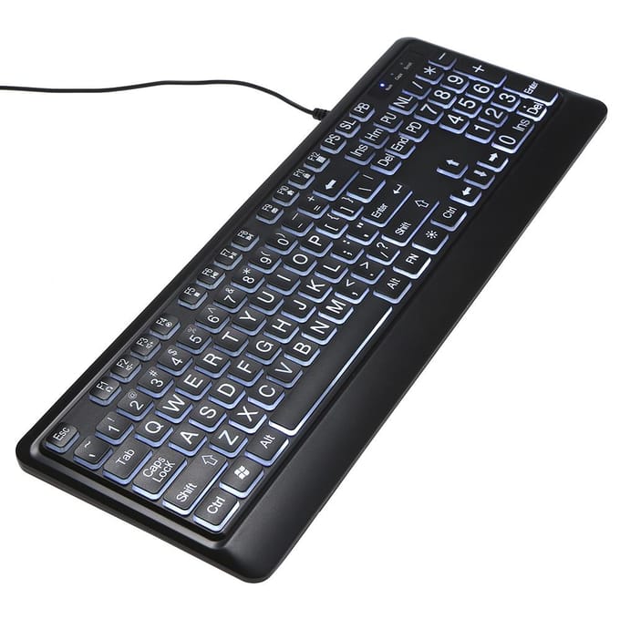 USB-interface Grootletter Toetsenbord met achtergrondverlichting
