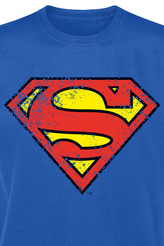 Superman T-shirt - Crest - L tot 5XL - voor Mannen - blauw