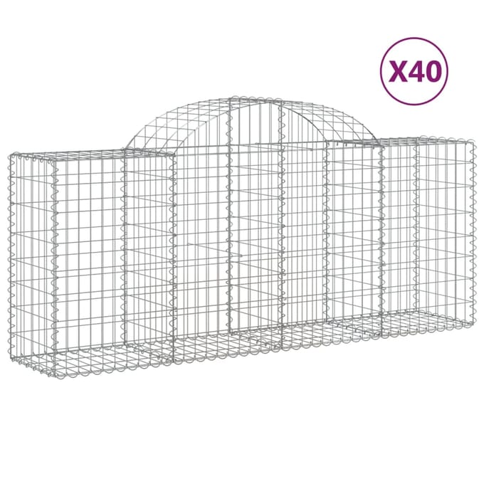 vidaXL - Schanskorven - 40 - st - gewelfd - 200x50x80/100 - cm - ijzer
