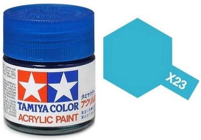 Tamiya Hobbyverf Acrylverf - X-23 Blue Clear - Gloss - Acryl - 23ml Verf potje - 23 ml