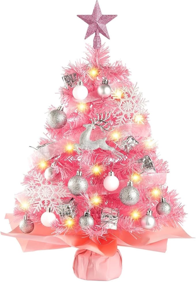 Solidchoice - Mini Kunstkerstboom met Verlichting voor Tafeldecoratie