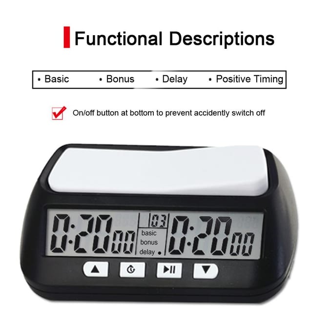3-in-1 multifunctionele draagbare professionele schaakklok Digitale schaaktimer Speltimer TP813-2 gray