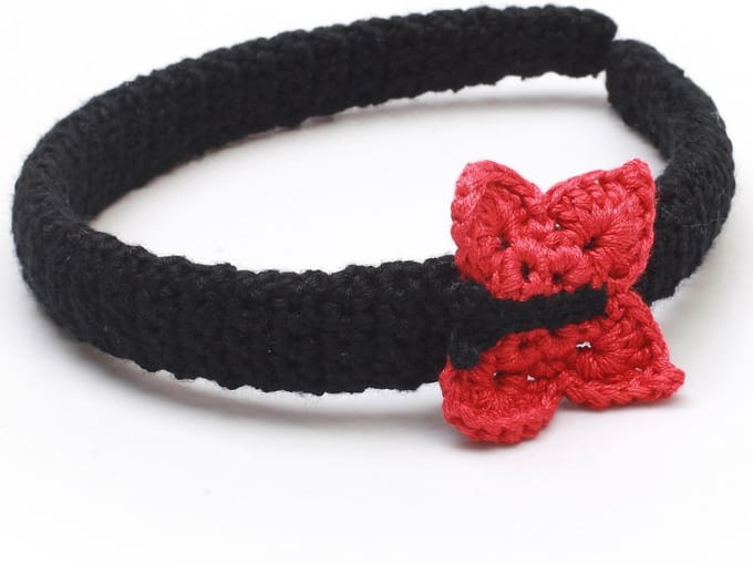 Naturezoo Haarband Vlinder Zwart/rood