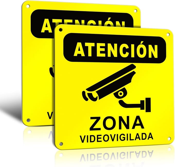Waarschuwingsbord Camera Toezicht 15x15 cm - Sticker Videobewaking