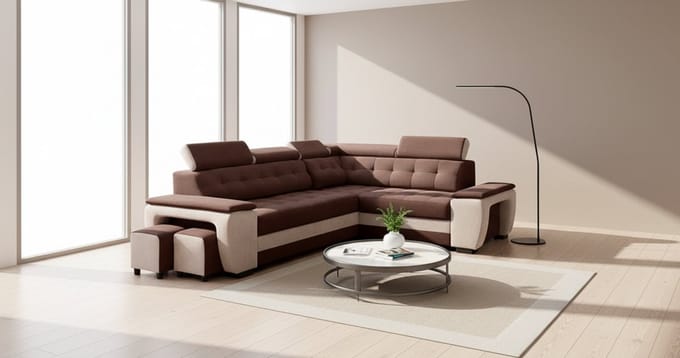 Luxe Uitschuifbare Slaapbank – Beige – Industrohome