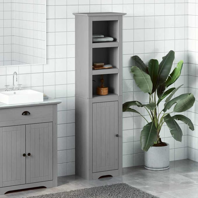 vidaXL - Badkamerkast - BODO - 44x30x160 - cm - grijs