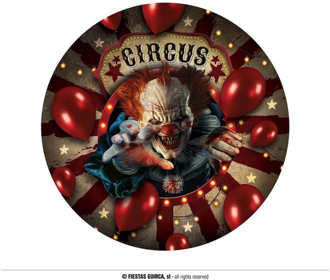 Fiestas Guirca - Borden (papier) -6 Clown Halloween - 23 cm