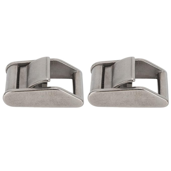 2 Stuks Cam Gespen 316 Roestvrij Staal Heavy Duty Druk Vastbinden Webbing Sjorren Lading 27mm gray