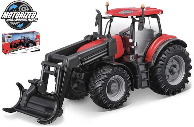 Bburago Case Ih - Modelauto - Schaal 10 CM - Rood/Zwart