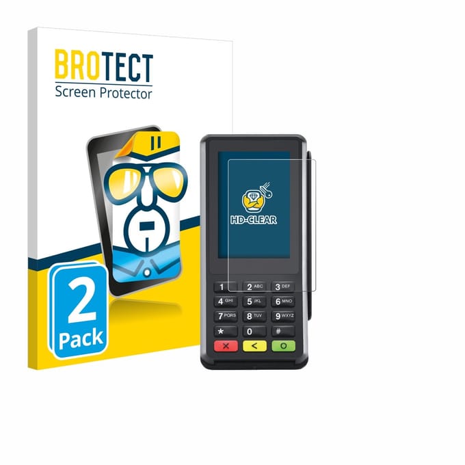 BROTECT - Screenprotector voor Verifone P400 - Folie Beschermfolie transparant 2 Stuks