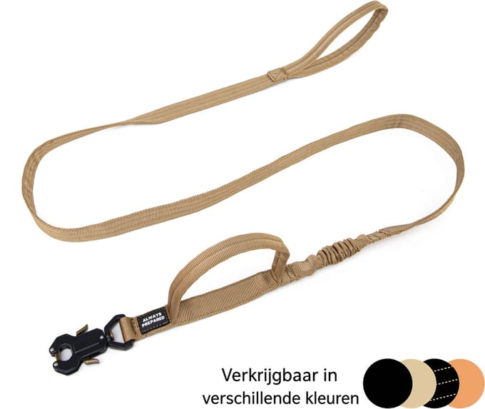 Always Prepared Pro Hondenriem - Elastisch - 180 cm - Khaki