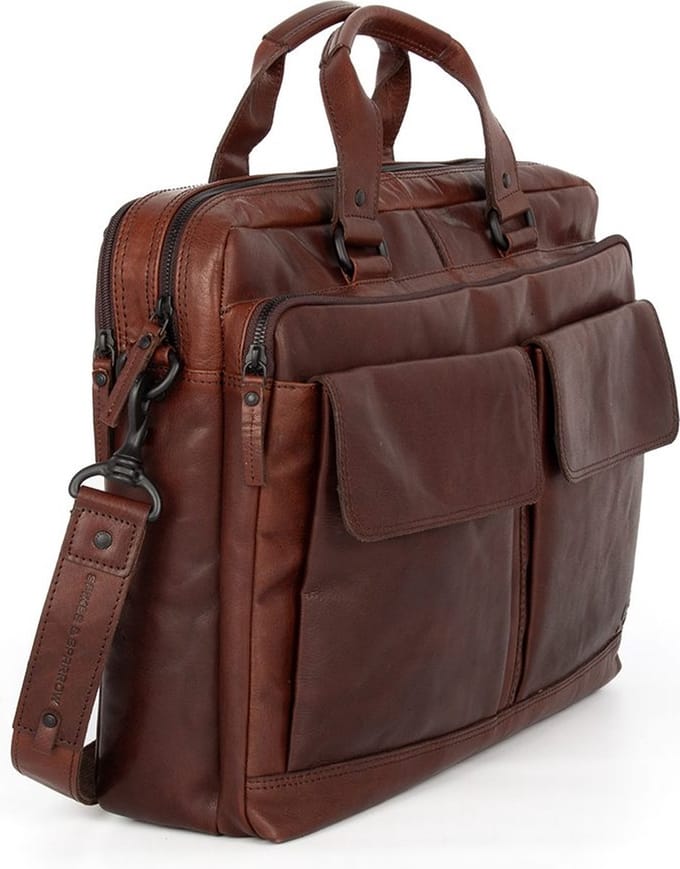 Leren Laptoptas - 17 inch - Robert - Donkerbruin