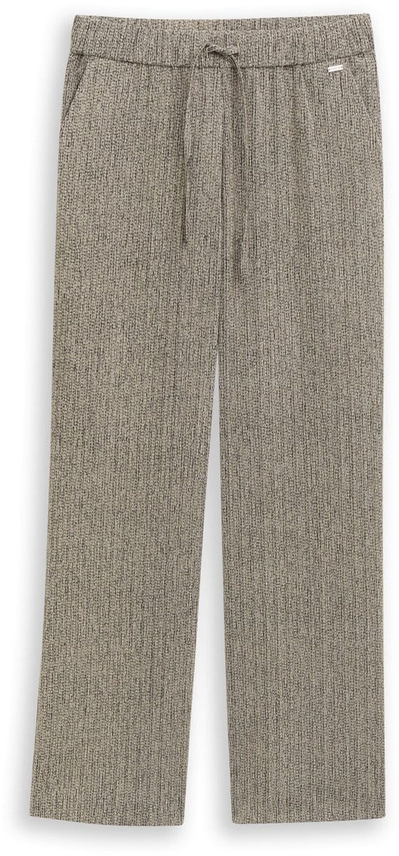 Tom Tailor - Broek met wijde pijpen - Maat 36/32 - beige black structure