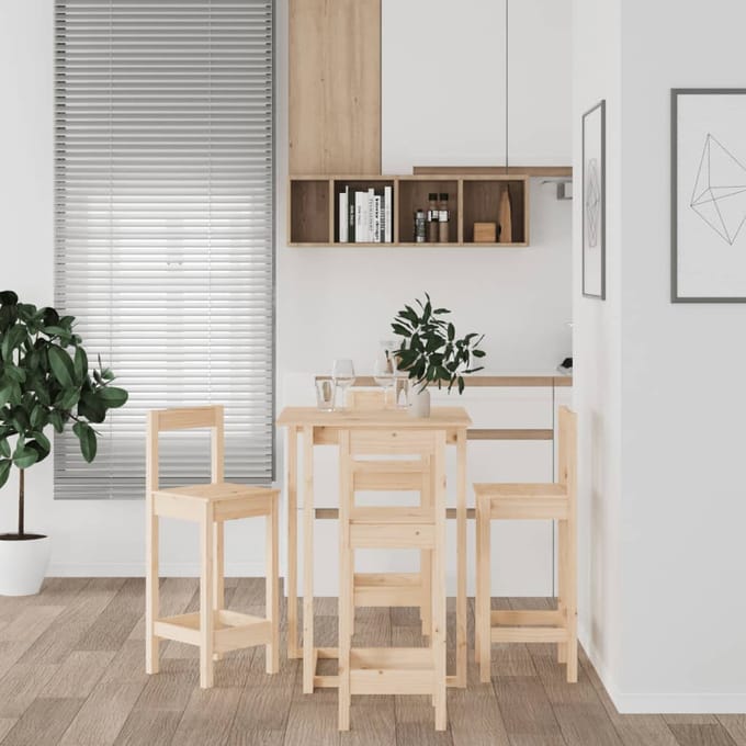 vidaXL - 5-delige - Barset - massief - grenenhout