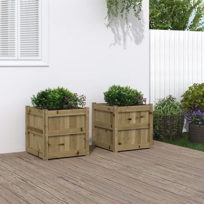 vidaXL - Plantenbakken - 2 - st - cm - geïmpregneerd - hout