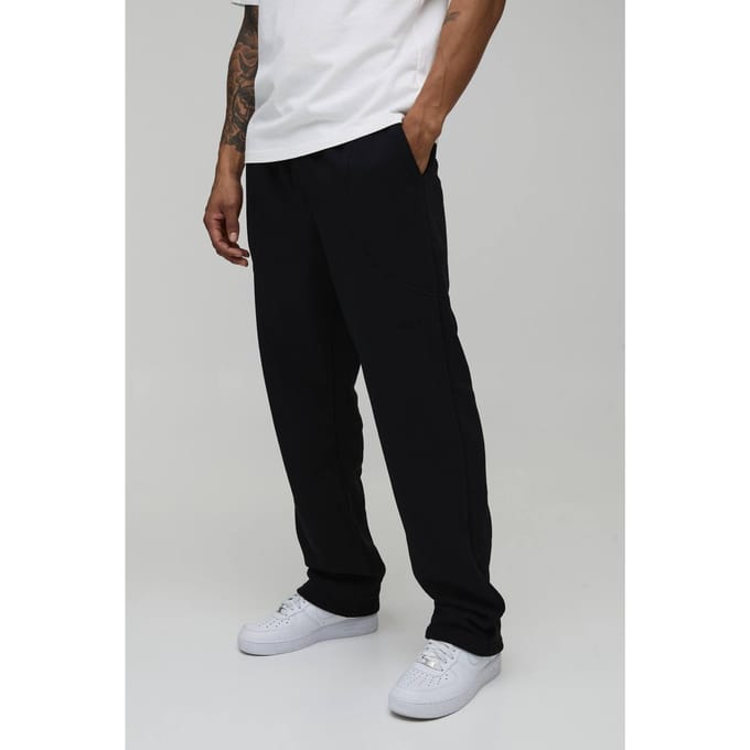 Relaxed Joggingbroek met Borduurdetails | Black | Size Medium