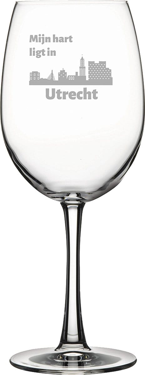 Gegraveerde Rode wijnglas 46cl Utrecht